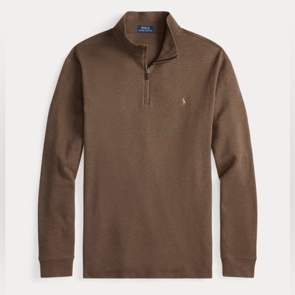 Polo Ralph Lauren Men’s Polo Pony half-zip Collared Sweater Brown Sz XL